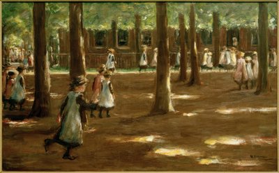 Schoolgang in Laren - compositiestudie door Max Liebermann